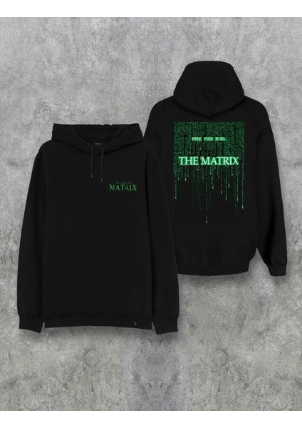 The Matrix Film Ön Arka Baskılı Kapşonlu Özel Tasarım Hoodie