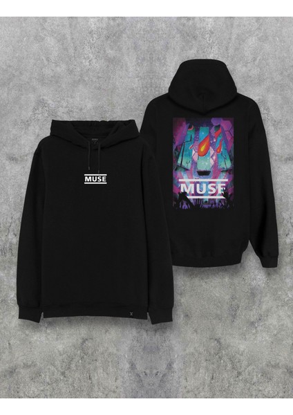 Muse Müzik Grubu Sırt Baskılı Kapşonlu Özel Tasarım Hoodie