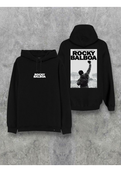 Rocky Balboa Film Ön Arka Baskılı Kapşonlu Tasarım Hoodie