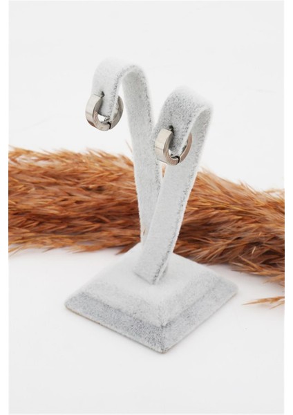 Kadın Çelik Basic Geometrik 1 cm Halka Model Klipsli Küpe fiyatları