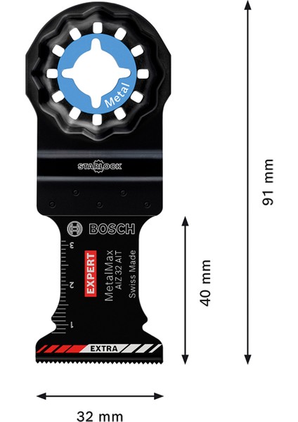 Expert Metalmax Aız 32 Aıt Çok Fonksiyonlu Makine Bıçağı 40 x 32 mm