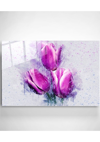 Laleler Cam Tablo, Dekoratif Cam Tablo