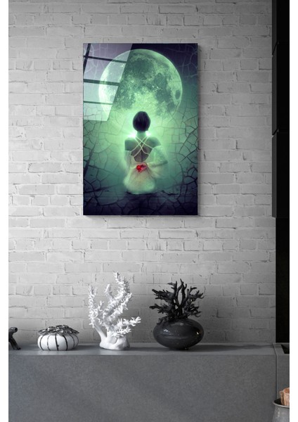 Dolunay ve Kadın Cam Tablo, Dekoratif Cam Tablo