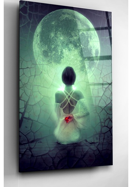 Dolunay ve Kadın Cam Tablo, Dekoratif Cam Tablo modelleri