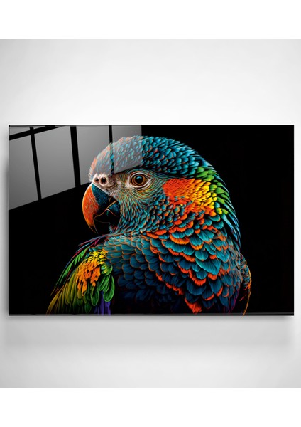 Colorful Feathered Bird Cam Tablo, Dekoratif Cam Tablo modelleri