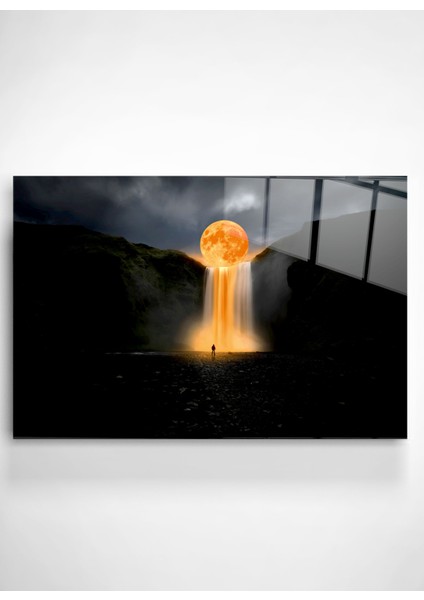 Dolunay ve Akarsu Cam Tablo, Dekoratif Cam Tablo