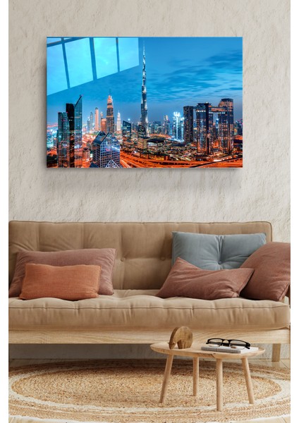 Dubai Manzara Cam Tablo, Dekoratif Cam Tablo
