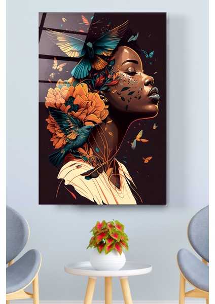 Afrikalı Kadın Cam Tablo, Dekoratif Cam Tablo fırsatları