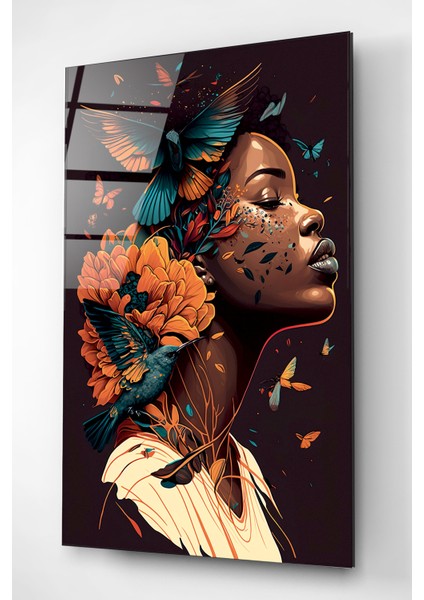 Afrikalı Kadın Cam Tablo, Dekoratif Cam Tablo indirimleri