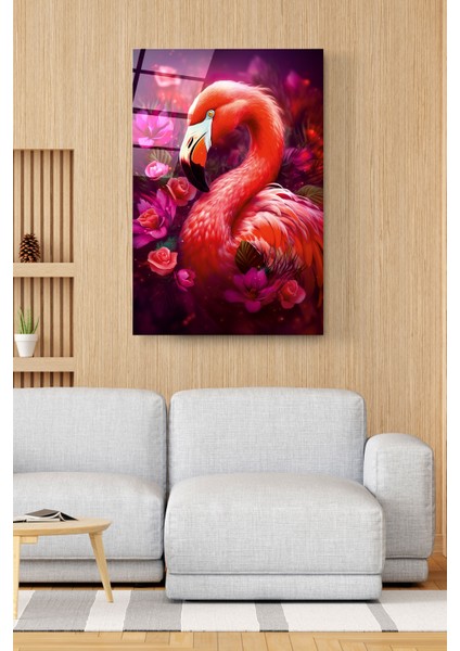 Pembe Flamingo Cam Tablo, Dekoratif Cam Tablo fiyatları