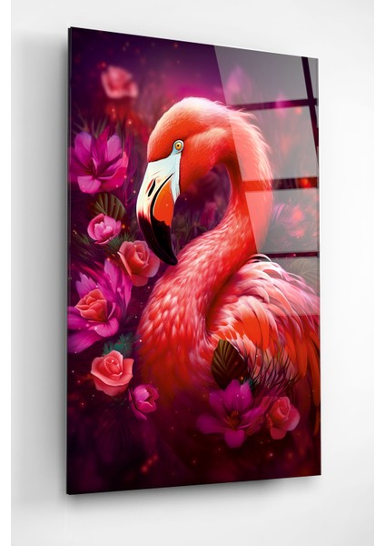 Pembe Flamingo Cam Tablo, Dekoratif Cam Tablo modelleri