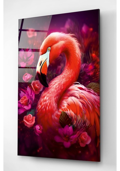 Pembe Flamingo Cam Tablo, Dekoratif Cam Tablo indirimleri