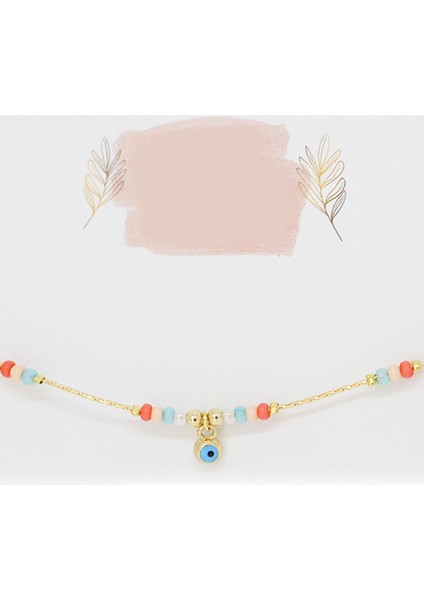 Kl-Minimal Nazar Boncuk Bileklik Gold Renk