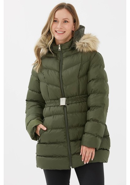 Beli Lastikli Kapüşonu Kürklü Mont fırsatları