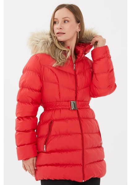 Beli Lastikli Kapüşonu Kürklü Mont fiyatları