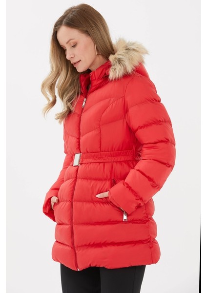 Beli Lastikli Kapüşonu Kürklü Mont fırsatları