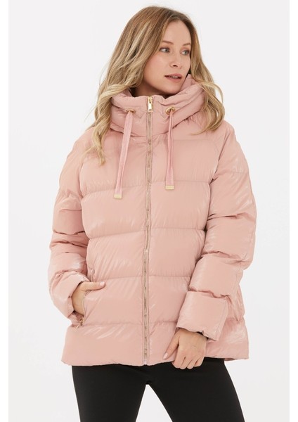 Grogrenli Kendinden Kapüşonlu Mont