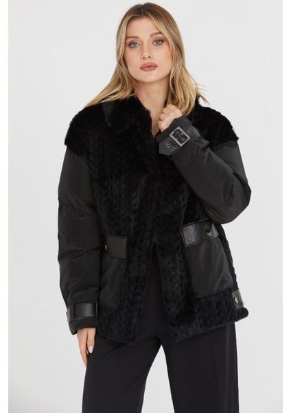 Mat Kapitone Kombinli Kürklü Kaban fiyatları