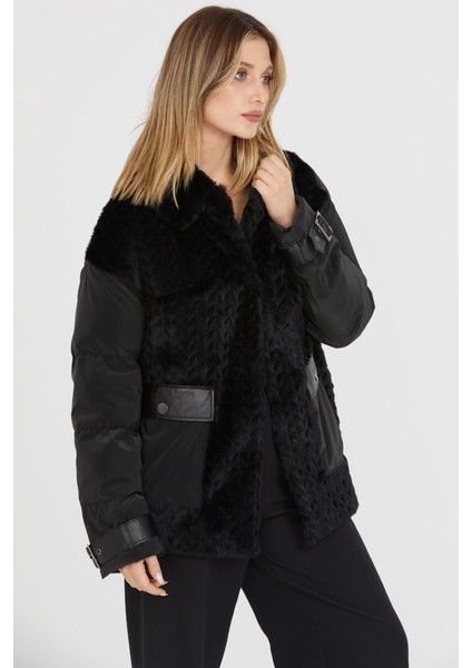 Mat Kapitone Kombinli Kürklü Kaban modelleri