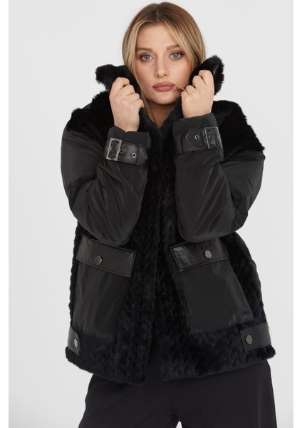 Mat Kapitone Kombinli Kürklü Kaban fırsatları