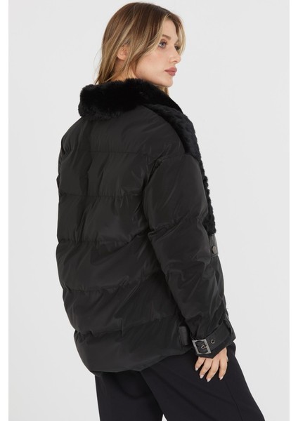 Mat Kapitone Kombinli Kürklü Kaban indirimleri