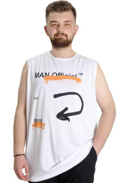 Büyük Beden Erkek Atlet Man 23009 Beyaz
