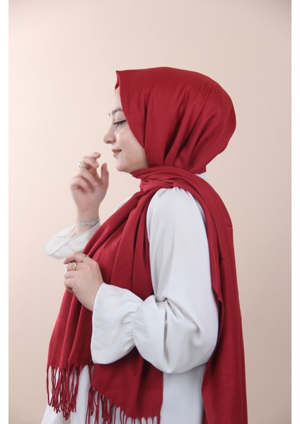 Bordo Pashmina Şal modelleri