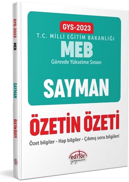 2023 Milli Eğitim Bakanlığı GYS Sayman Özetin Özeti