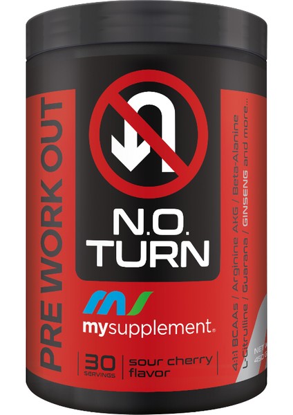 N.O.Turn Preworkout Vişne 450 gr Pre - Workout Güç ve Performans Aminoasit