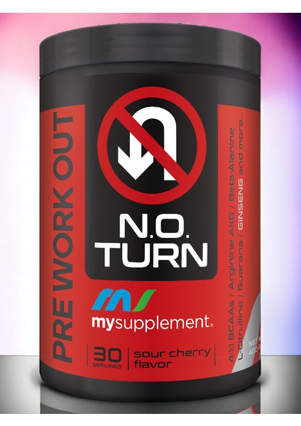 N.O.Turn Preworkout Vişne 450 gr Pre - Workout Güç ve Performans Aminoasit