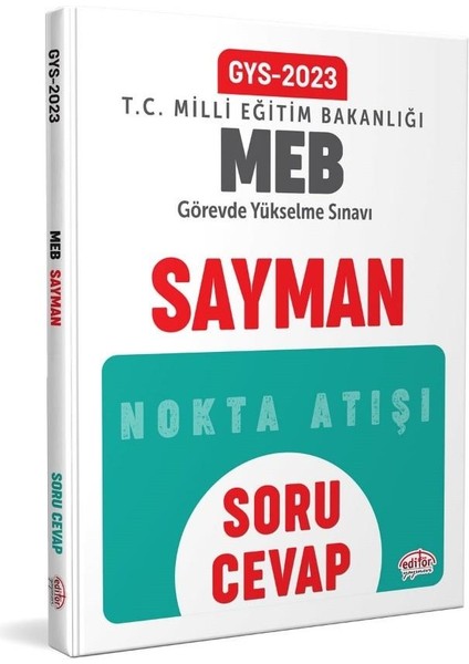 2023 Milli Eğitim Bakanlığı GYS Sayman Soru Cevap