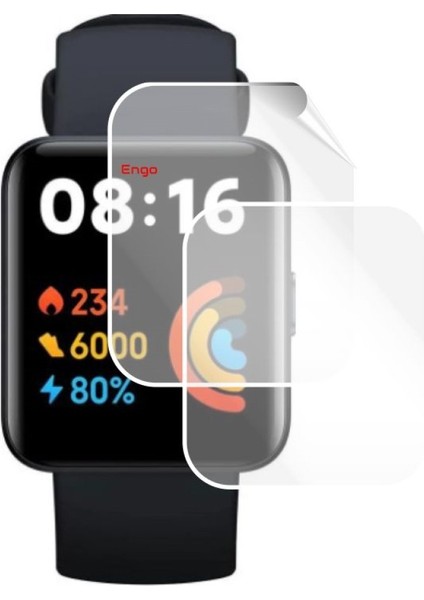 Xiaomi Redmi Watch 2 Lite Ekran Koruyucu Tam Kaplama Tpu Film 2 Adet