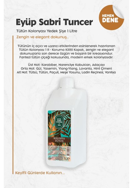 Tütün Kolonyası Yedek Şişe 1 Litre fiyatları