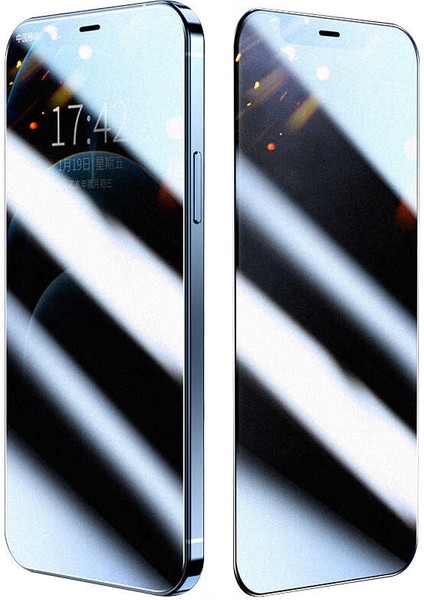 Apple iPhone 13 Pro Max Ekran Koruyucu Premium Hayalet Ekran Temperli Privacy Ekran Koruyucu Siyah