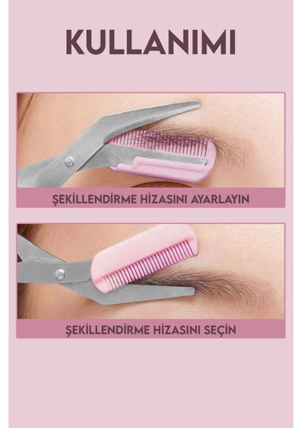 Taraklı Kaş Makası Pembe Renk modelleri