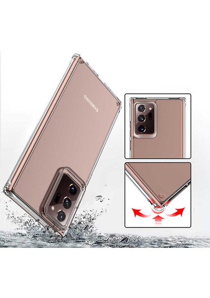 Samsung Galaxy Note 20 Ultra Kılıf Darbelere Dayanıklı Dört Köşe Airbag 2mm Anti Shock Silikon