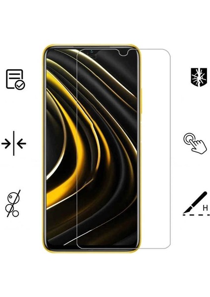 Cep Case Xiaomi Poco M3 Ekran Koruyucu Buff ve Cam Karışımı Temperli 9h Nano Cam Ekran Koruma