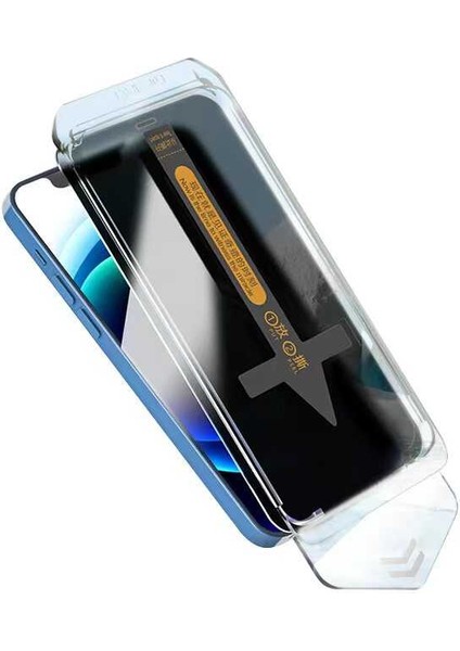 Apple iPhone 12 Pro Max Hayalet Ekran Koruyucu Anti-Dust Privacy Fast Uygulama Aparatlı Siyah