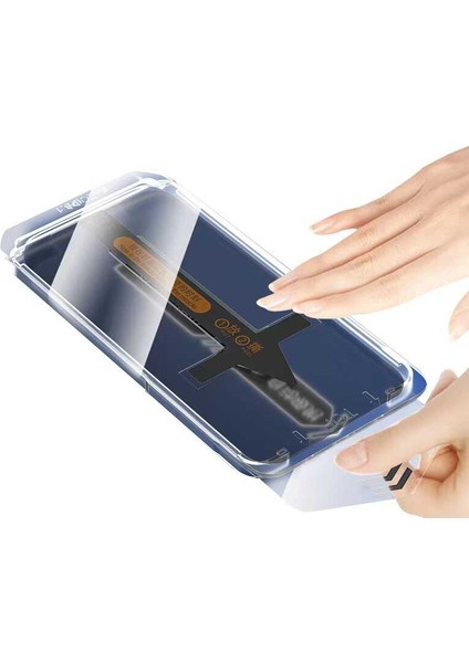 Apple iPhone 12 Pro Max Hayalet Ekran Koruyucu Anti-Dust Privacy Fast Uygulama Aparatlı Siyah