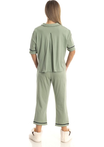 Pamuk Penye Pijama Takımı - Yeşil modelleri
