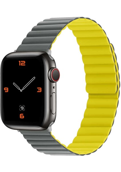 Apple Watch 7 45MM Kordon/kayış Çift Renk Mıknatıslı Ayarlanabilir Kordon