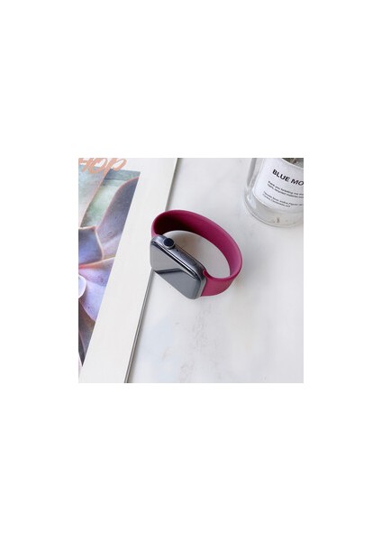Apple Watch 38MM Kordon 14.4 cm Medium Mat Pürüzsüz Silikon Kordon Tek Parça 10 Renk