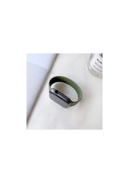 Apple Watch 44MM Kordon 14.9 Medium Mat Pürüzsüz Silikon Kordon Tek Parça 10 Renk