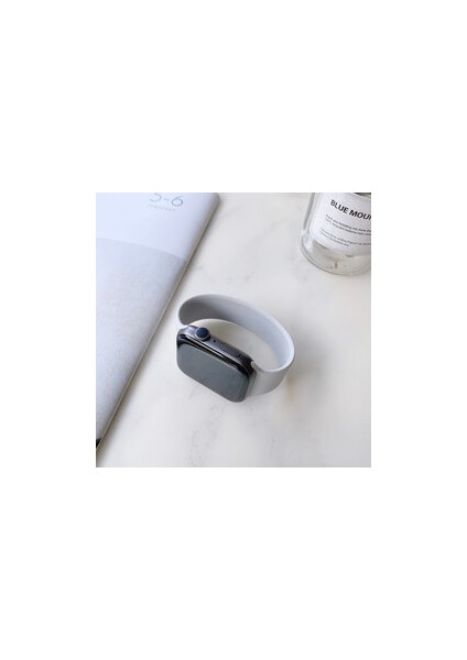 Apple Watch 42MM Kordon 16.4cm Large Mat Pürüzsüz Silikon Kordon Tek Parça 10 Renk