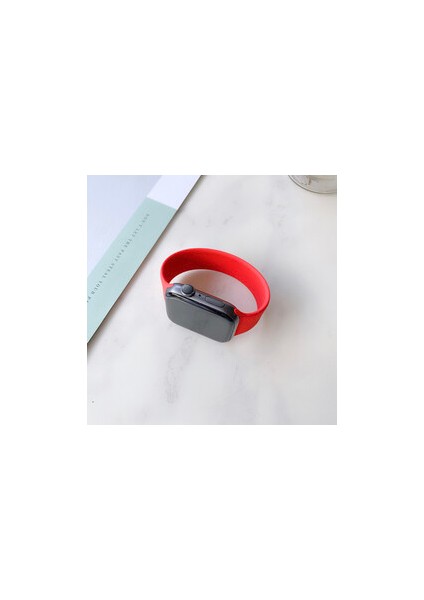 Apple Watch 42MM Kordon 16.4cm Large Mat Pürüzsüz Silikon Kordon Tek Parça 10 Renk