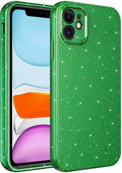 Apple iPhone 11 Kılıf Kamera Korumalı Simli ve Renkli Yüzey Lüks Kapak Tam Koruma