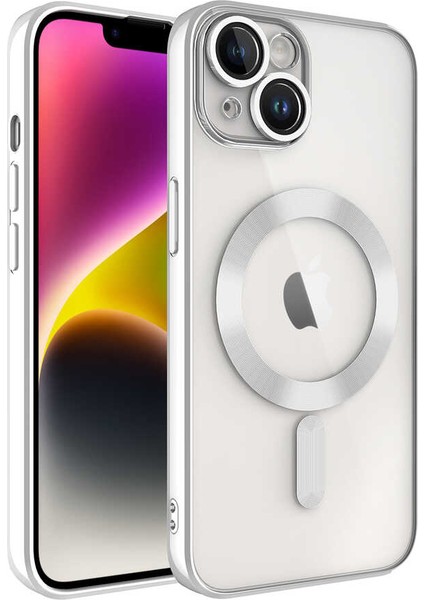Apple iPhone 14 Plus Kılıf Magsafe Wireless Şarj Özellikli Kamera Korumalı Renkli Kenar Kapak