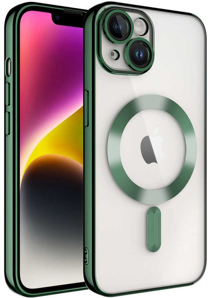 Apple iPhone 14 Plus Kılıf Magsafe Wireless Şarj Özellikli Kamera Korumalı Renkli Kenar Kapak