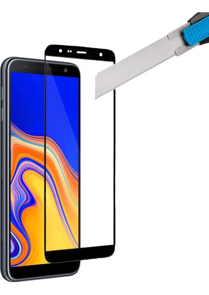 Samsung Galaxy J4 Plus Ekran Koruyucu 3D Kavisli Seramik Tam Kapatan Esnek Ekran Koruma Siyah