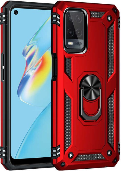 Oppo A54 4g Kılıf Standlı Magnet Mıknatıslı Yüzük Armored Zırhlı Kapak
